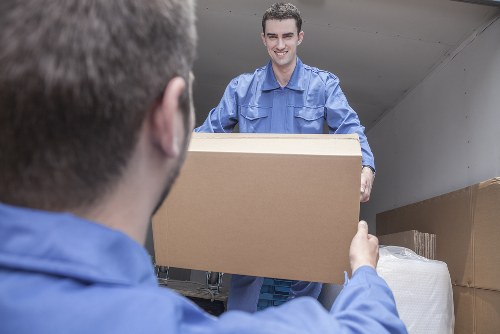 Students preparing boxes for removals in Shoreditch