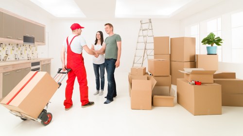 Office relocation materials arranged for a Shoreditch commercial move