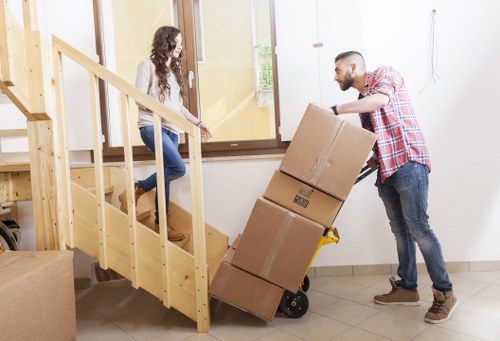 Office equipment being loaded for same day removals in Shoreditch