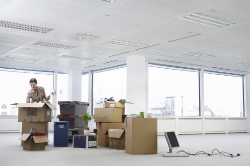 Household and office items arranged for a Shoreditch removals quote