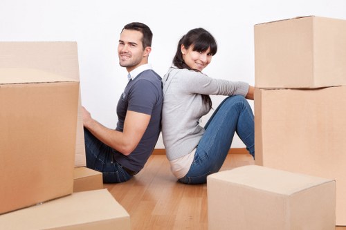 Carefully packed items prepared for a Shoreditch move