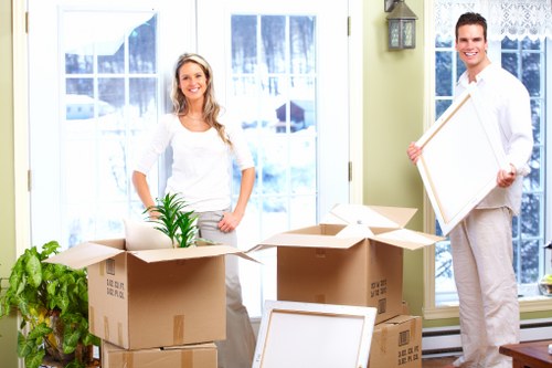 IT equipment and office furniture being prepared for relocation