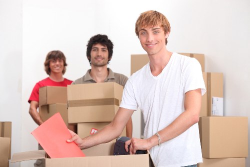 Shoreditch relocation service preparing items for transport in London