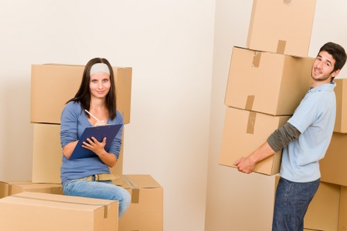 Professional movers loading a removal van in Shoreditch