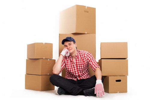 Professional removals team working safely during a move